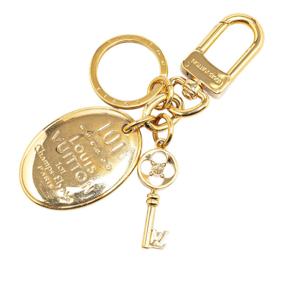 Gold Plated Porte Cles Maison 101 Champs Elysees Gold - Gaby Paris