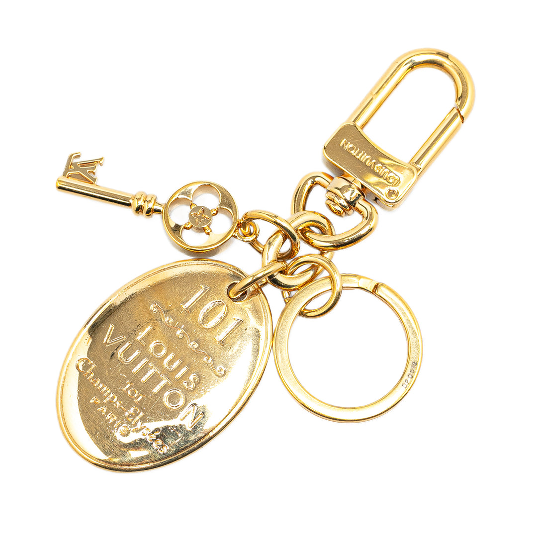 Gold Plated Porte Cles Maison 101 Champs Elysees Gold - Gaby Paris