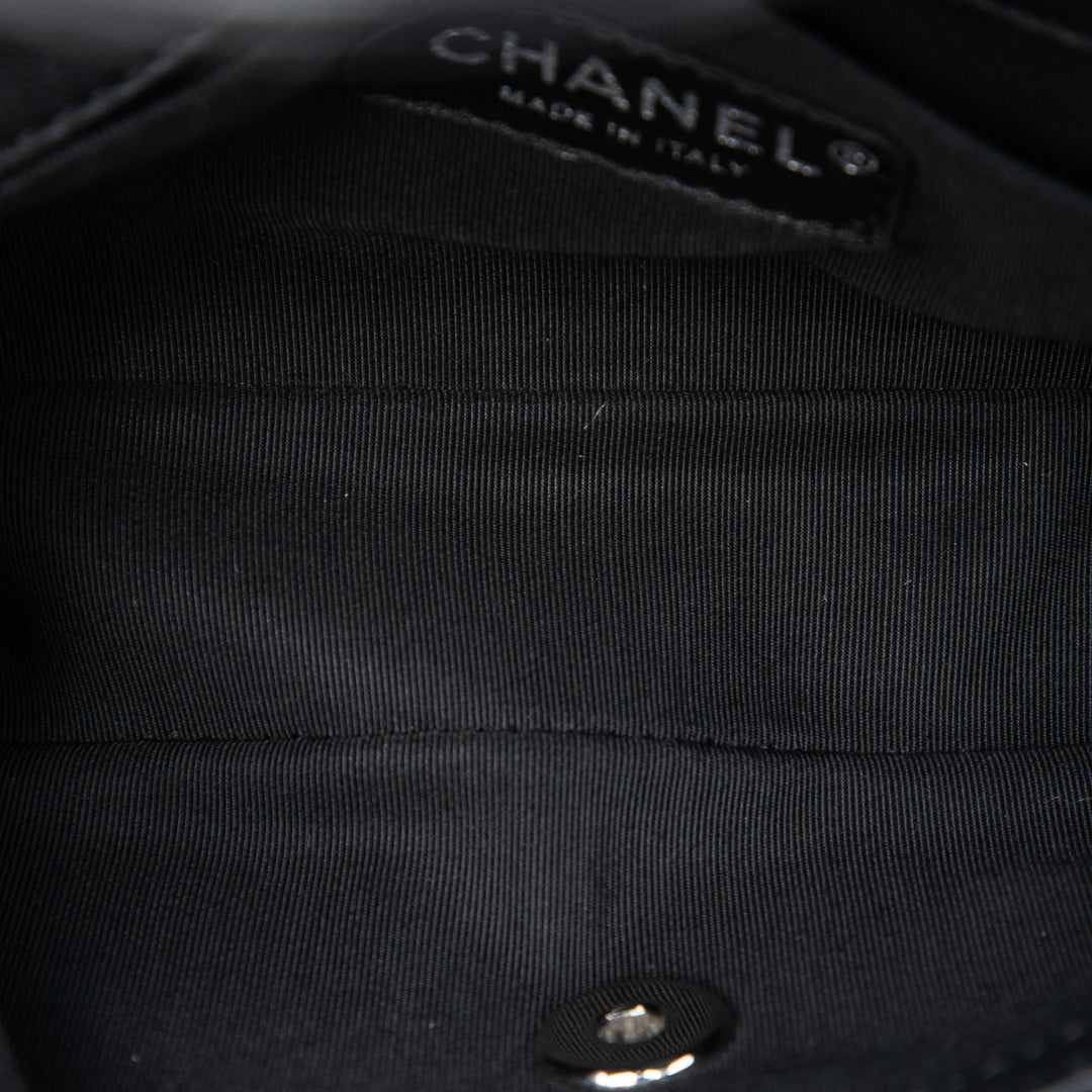 Chanel Mini CC Chevron Cuir de veau Simple rabat
