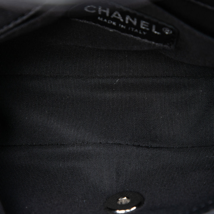 Chanel Mini CC Chevron Cuir de veau Simple rabat