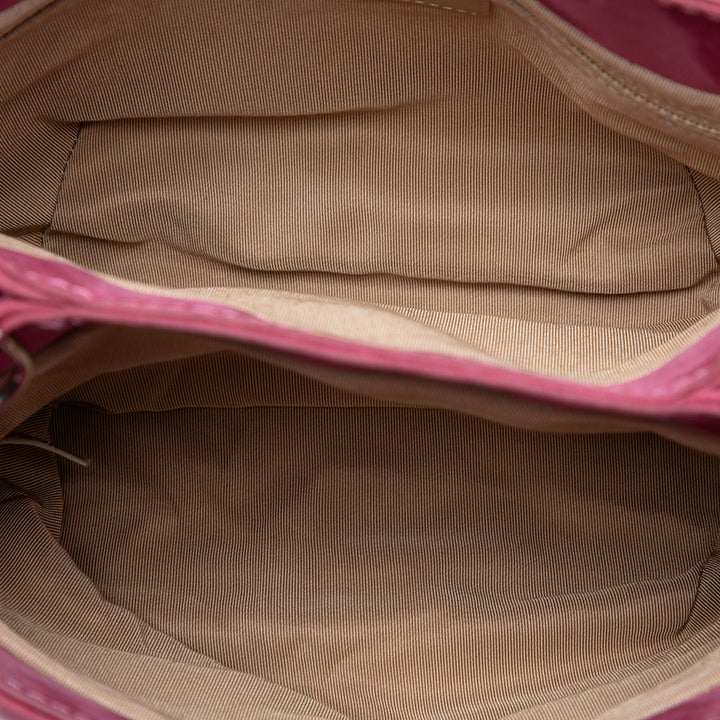 Chanel Matelassé Nubuck Trianon Messenger à rabat Mini Rose – vue 4 – GABY PARIS