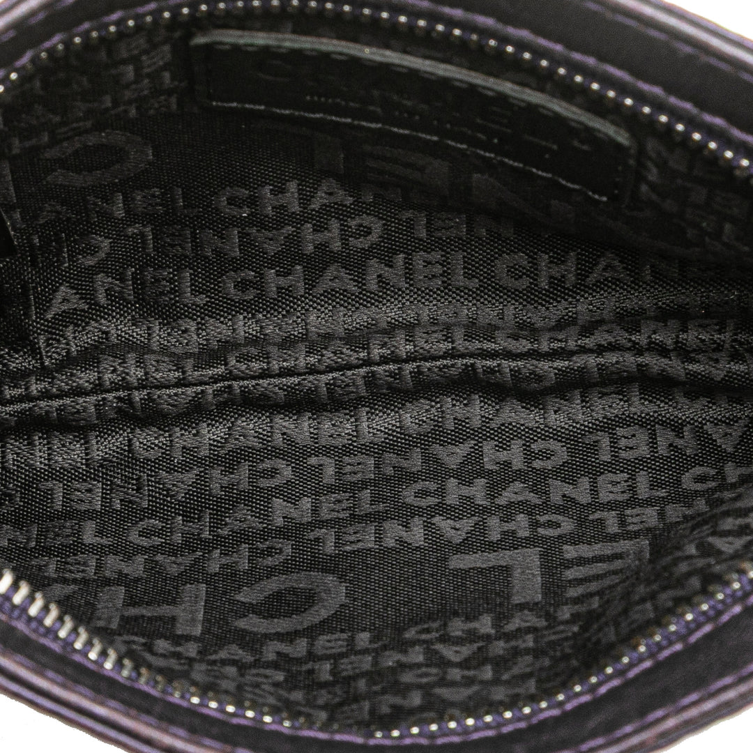 Chanel embossé Camellia Chaîne Pochette Cuir d'agneau