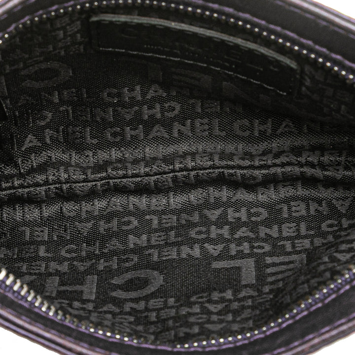 Chanel embossé Camellia Chaîne Pochette Cuir d'agneau