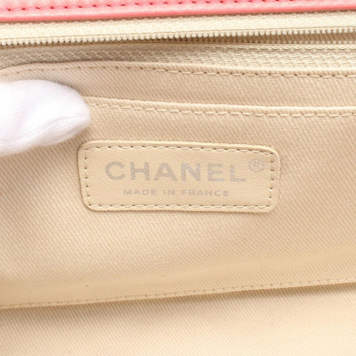 Quilted Cotton and  Jute Espadrille Chain Flap Pink - Gaby Paris