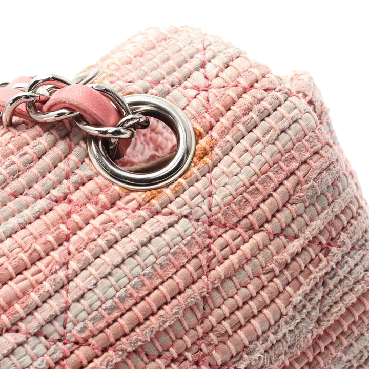 Quilted Cotton and  Jute Espadrille Chain Flap Pink - Gaby Paris