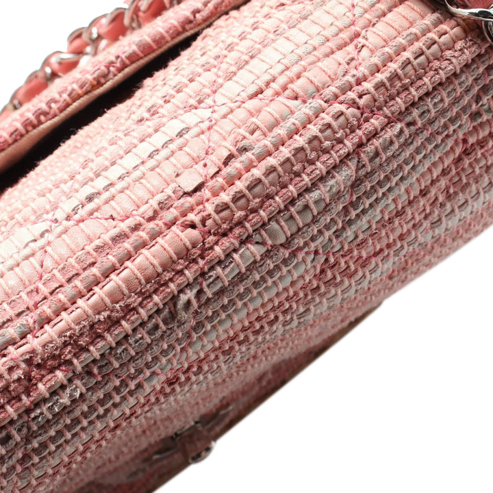 Quilted Cotton and  Jute Espadrille Chain Flap Pink - Gaby Paris