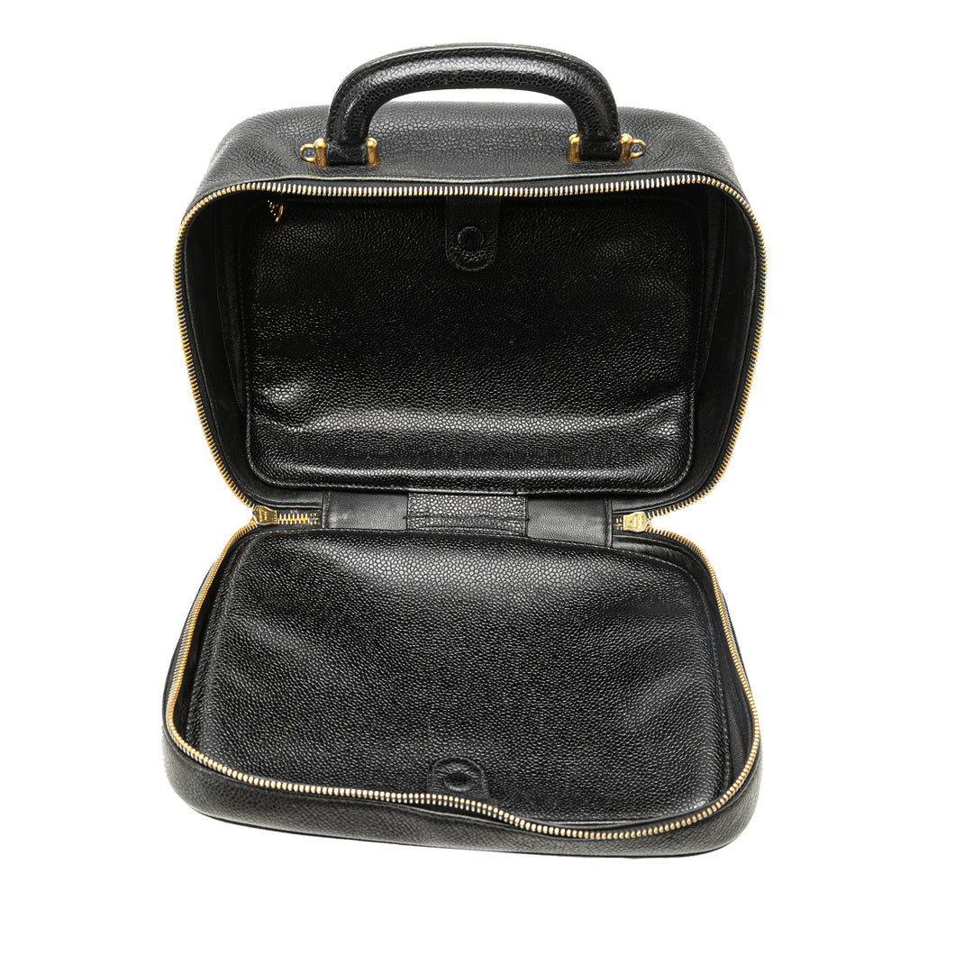 CC Caviar Vanity Case Black - Gaby Paris