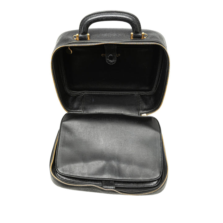 CC Caviar Vanity Case Black - Gaby Paris
