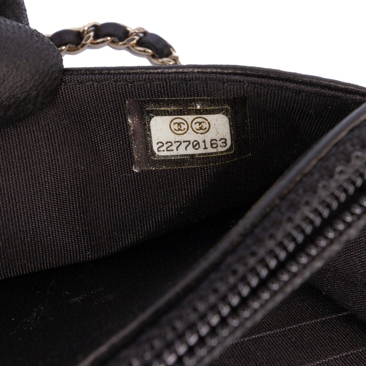 CC Studded Lambskin Wallet on Chain Black - Gaby Paris