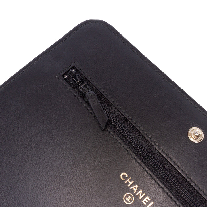CC Studded Lambskin Wallet on Chain Black - Gaby Paris