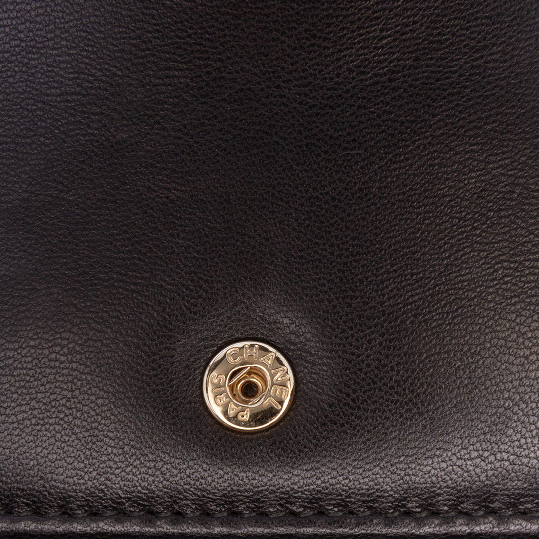CC Studded Lambskin Wallet on Chain Black - Gaby Paris