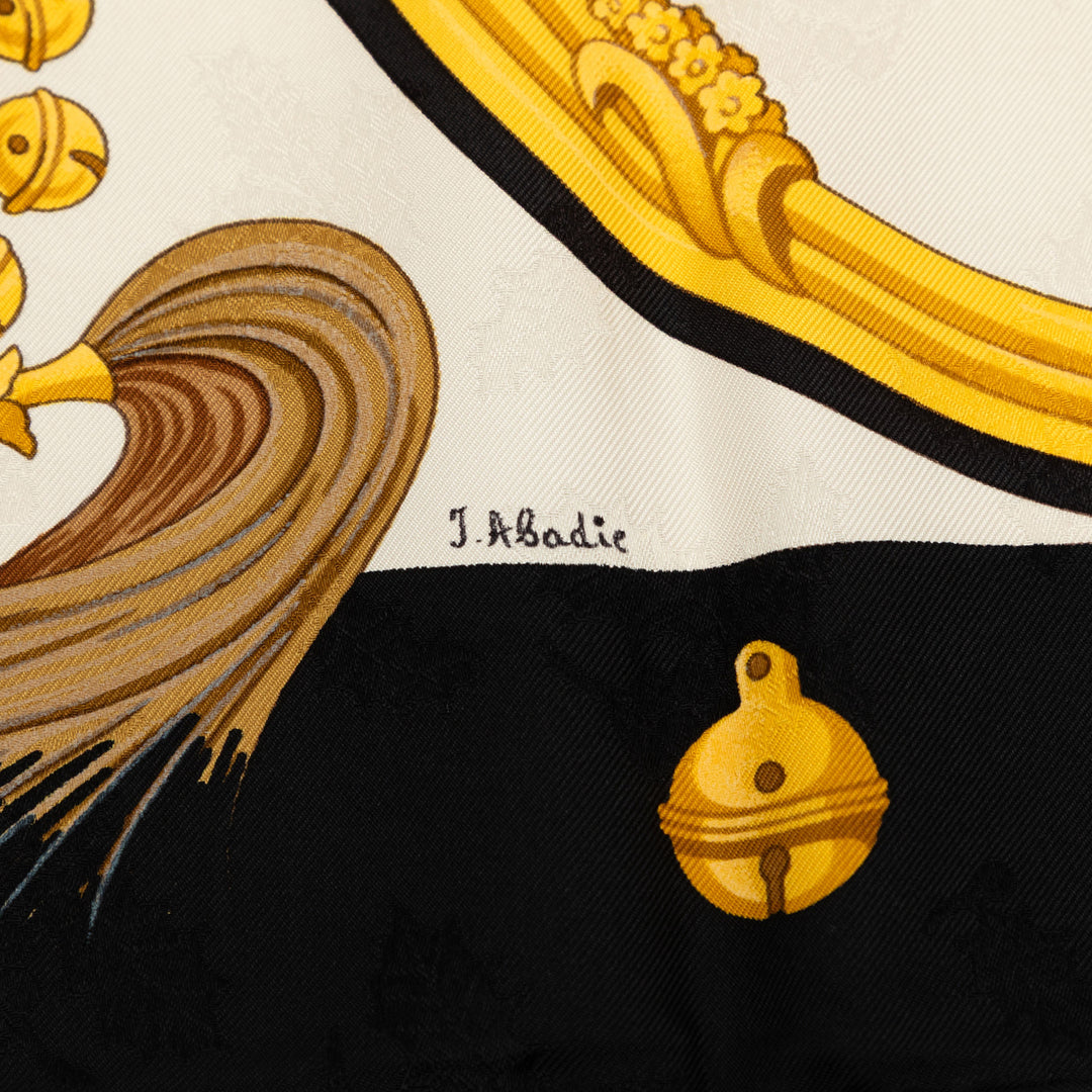 Hermès Plumes et Grelots Soie Foulard 90 Multi