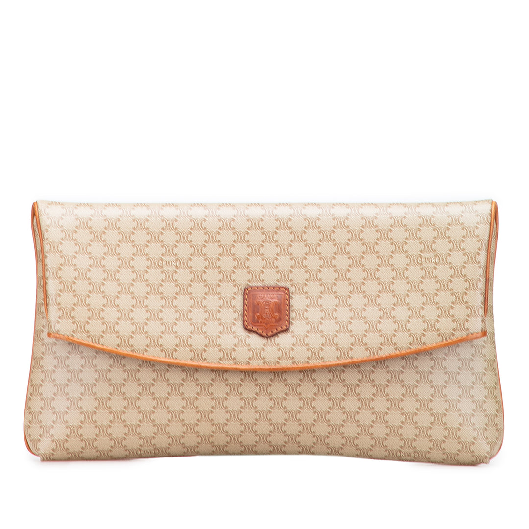 Macadam Coated Canvas Clutch Brown - Gaby Paris
