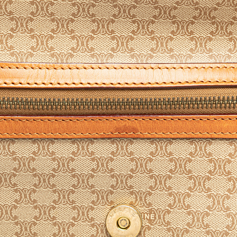 Macadam Coated Canvas Clutch Brown - Gaby Paris