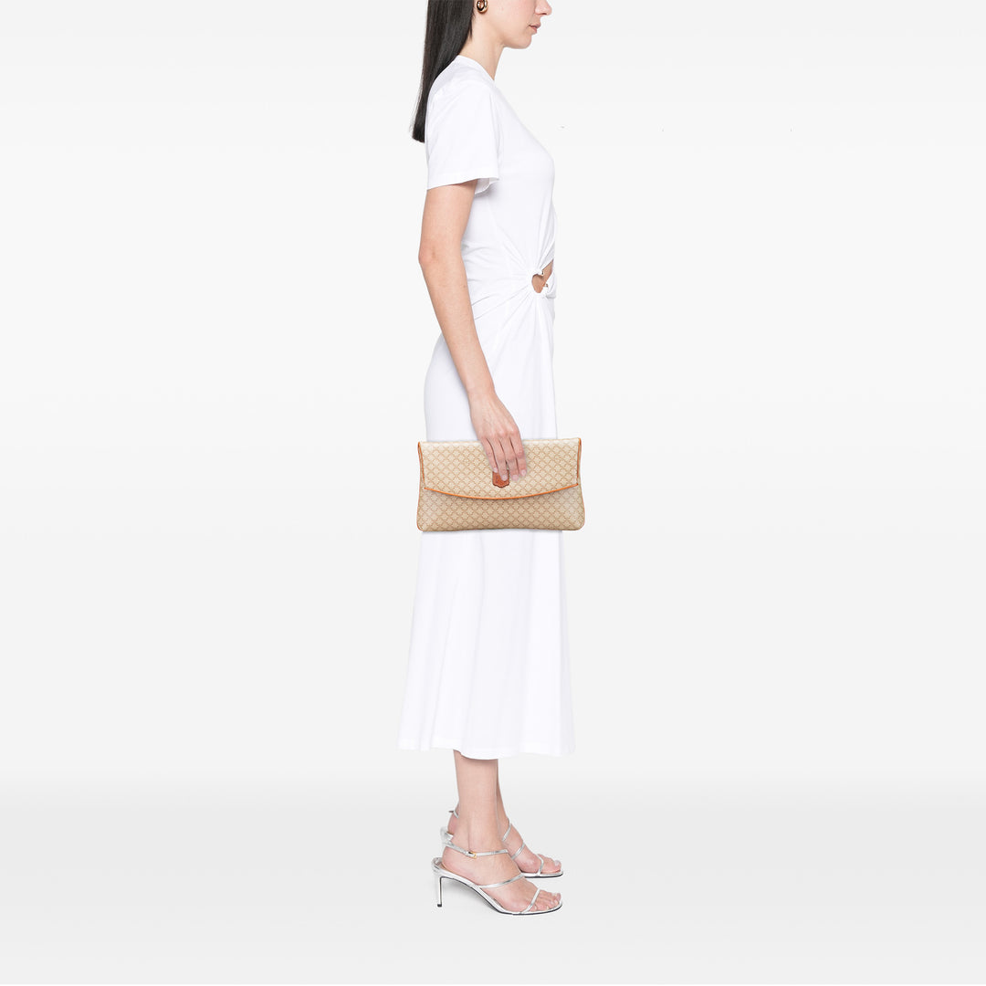 Macadam Coated Canvas Clutch Brown - Gaby Paris