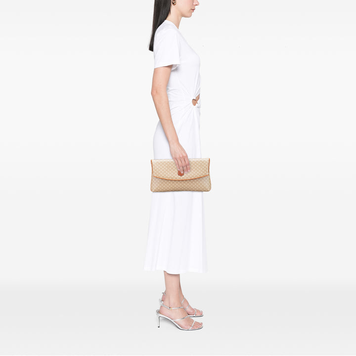 Macadam Coated Canvas Clutch Brown - Gaby Paris
