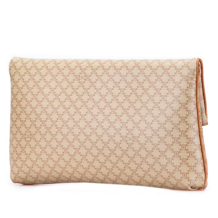 Macadam Coated Canvas Clutch Brown - Gaby Paris
