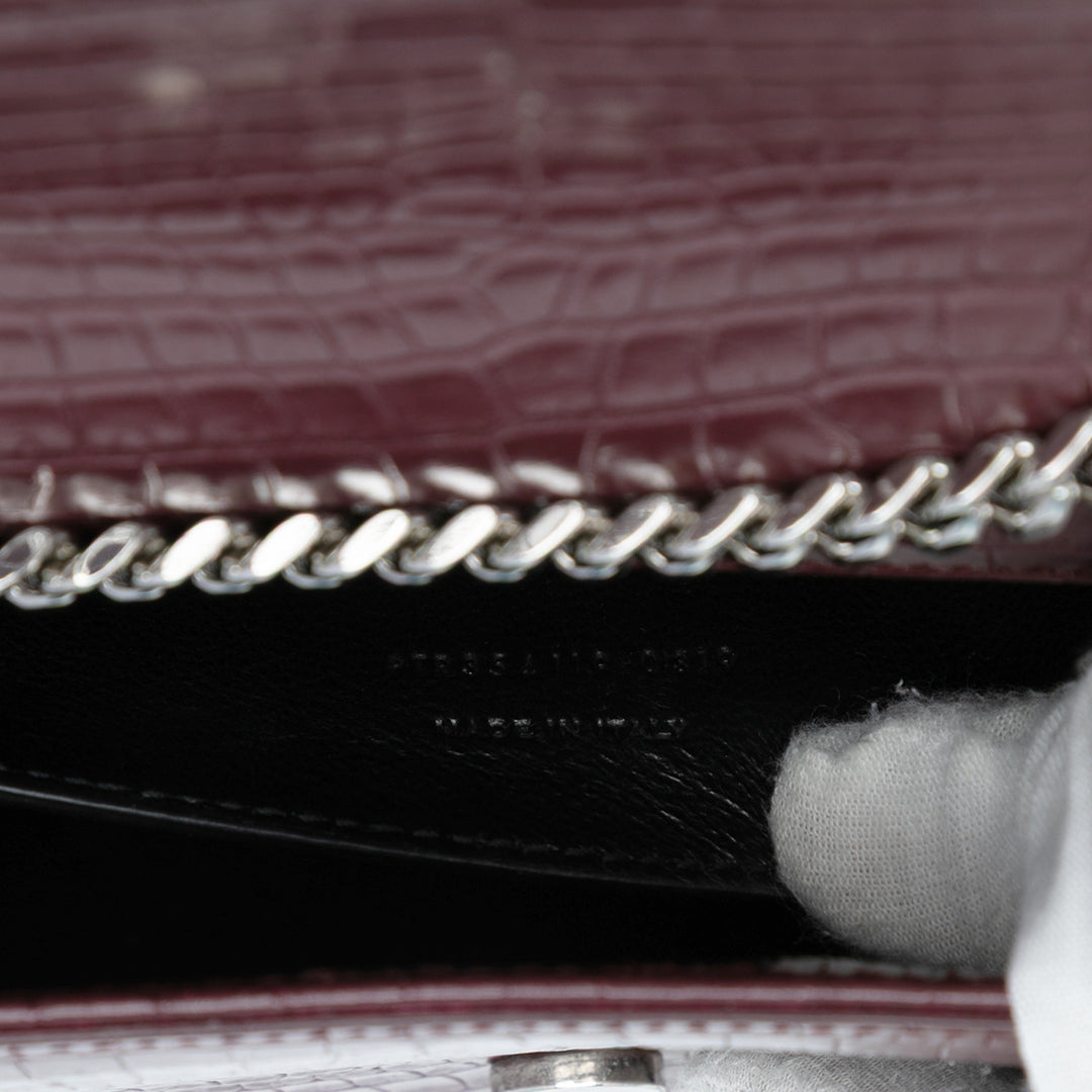 Saint Laurent Medium Croc embossé Cuir Monogram Kate Tassel Sac porté croisé