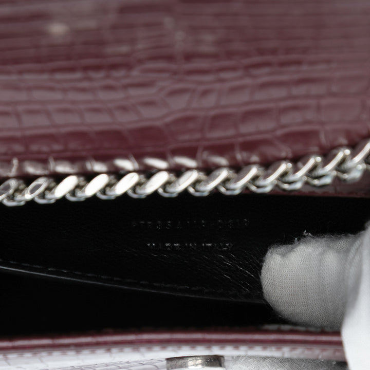 Saint Laurent Medium Croc embossé Cuir Monogram Kate Tassel Sac porté croisé