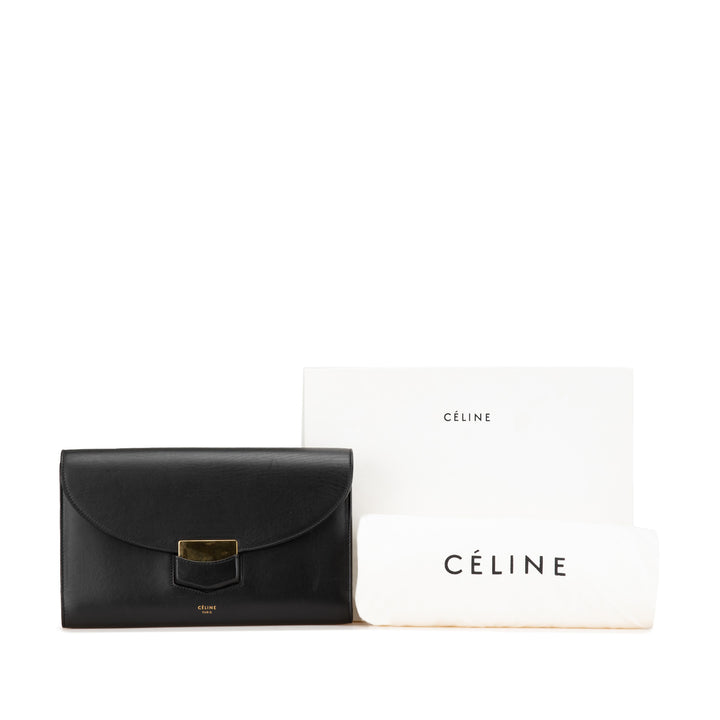 Smooth Calfskin Trotteur Clutch Black - Gaby Paris