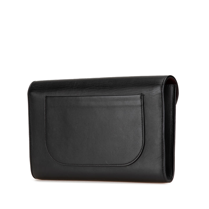 Smooth Calfskin Trotteur Clutch Black - Gaby Paris