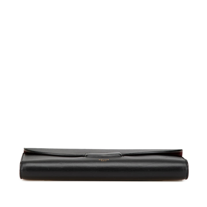 Smooth Calfskin Trotteur Clutch Black - Gaby Paris