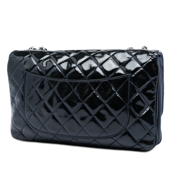 Chanel Jumbo Matelassé Cuir verni 3 Compartment à rabat