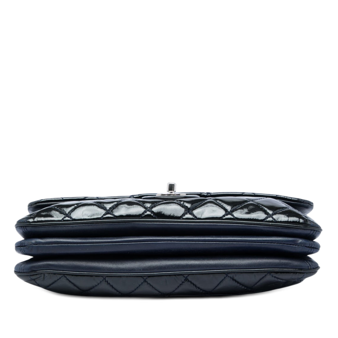 Chanel Jumbo Matelassé Cuir verni 3 Compartment à rabat