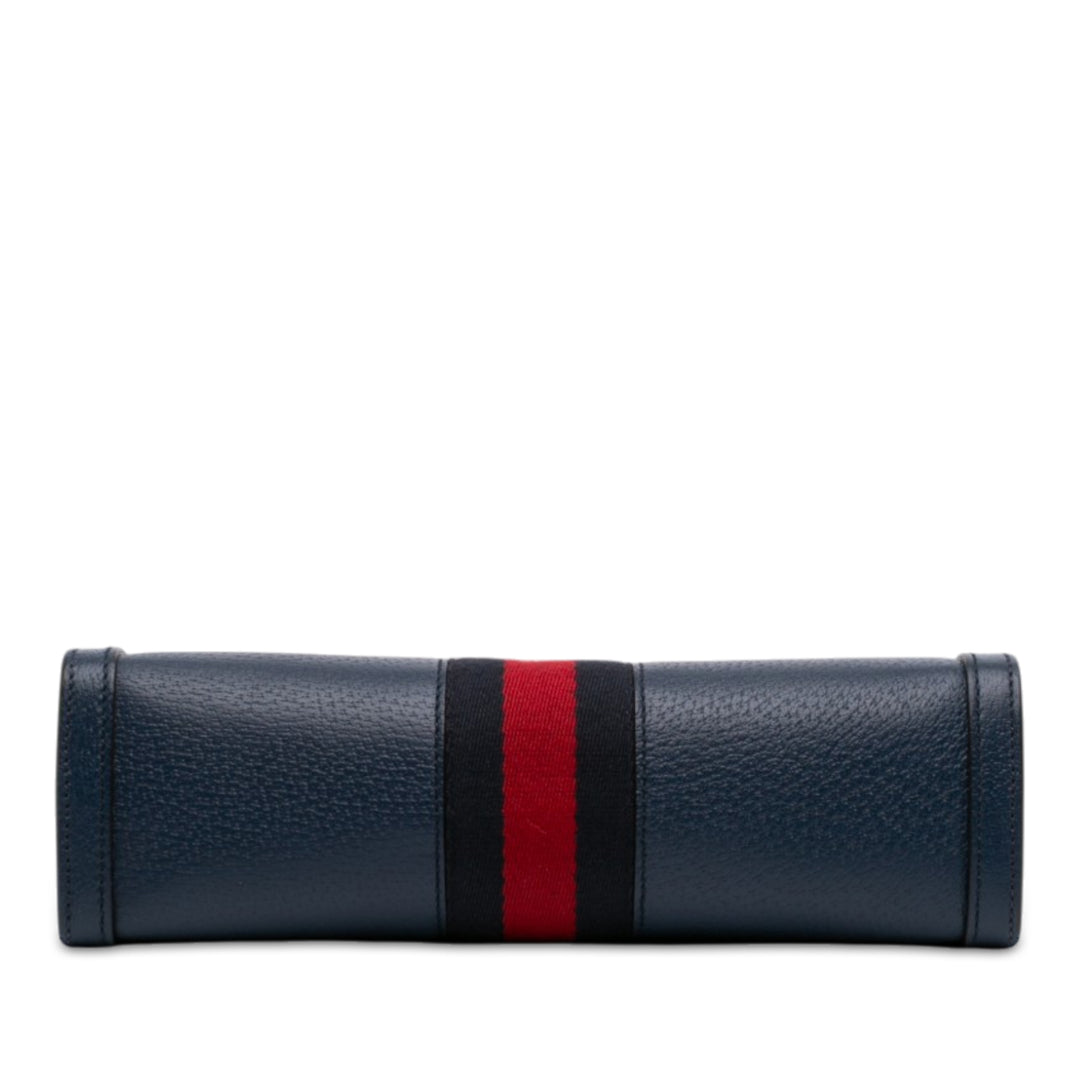 Web Ophidia Chaîne Sac Petit Cuir de veau Bleu