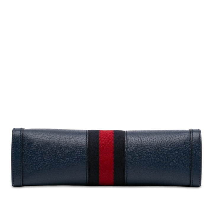 Web Ophidia Chaîne Sac Petit Cuir de veau Bleu