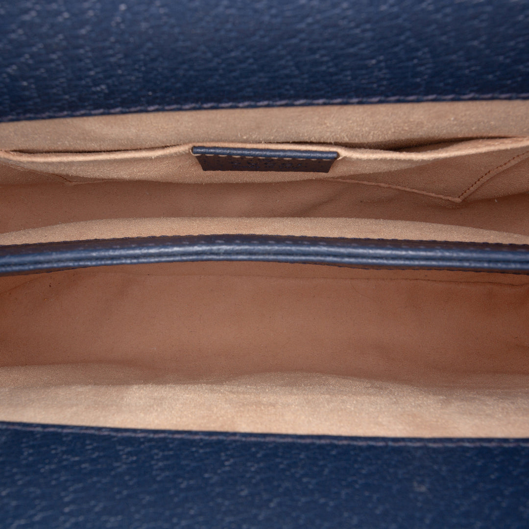 Web Ophidia Chaîne Sac Petit Cuir de veau Bleu