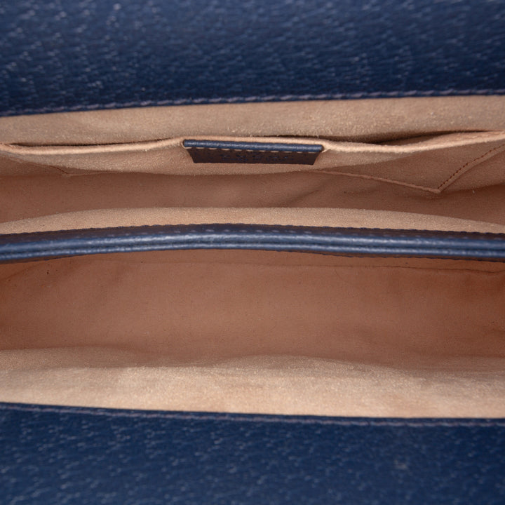Web Ophidia Chaîne Sac Petit Cuir de veau Bleu