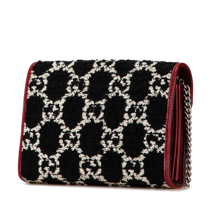 Gucci GG Tweed Dionysus Wallet on Chain Black - GABY PARIS