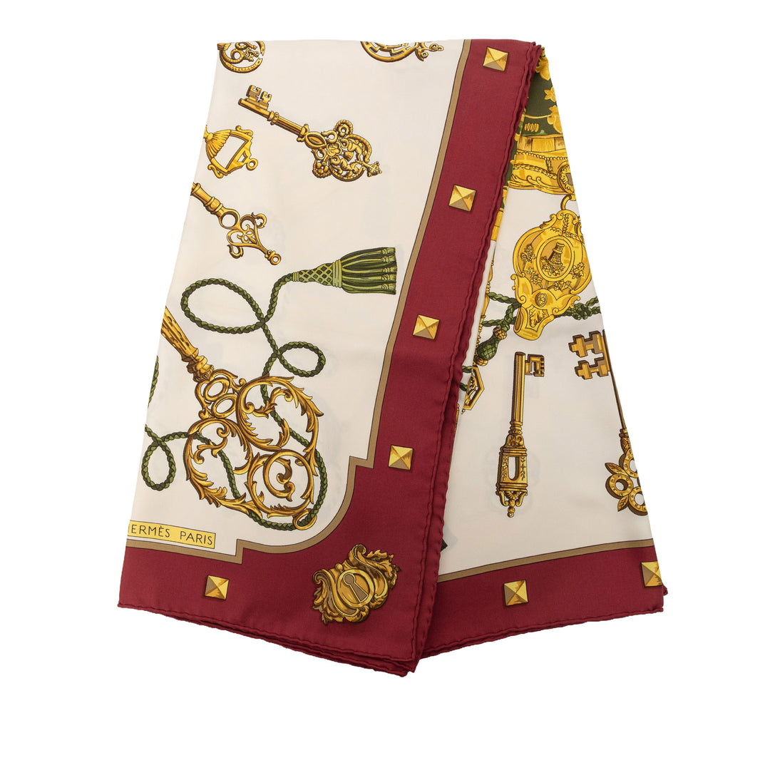 Hermès Les Cles Soie Foulard 90