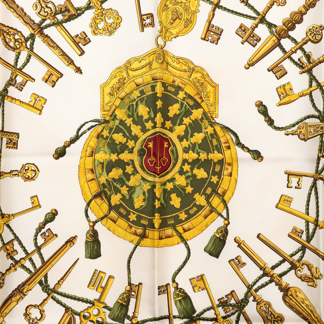 Hermès Les Cles Soie Foulard 90