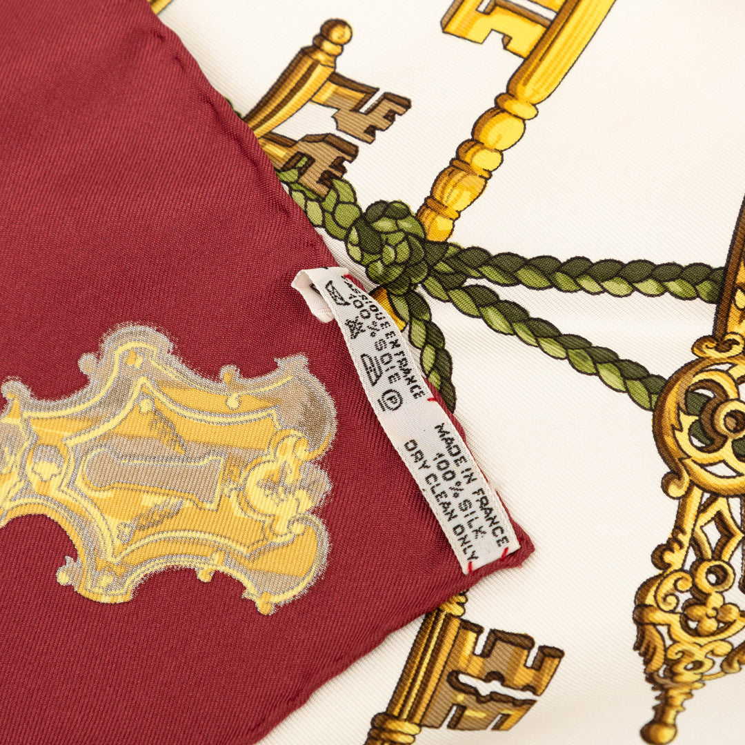 Hermès Les Cles Soie Foulard 90