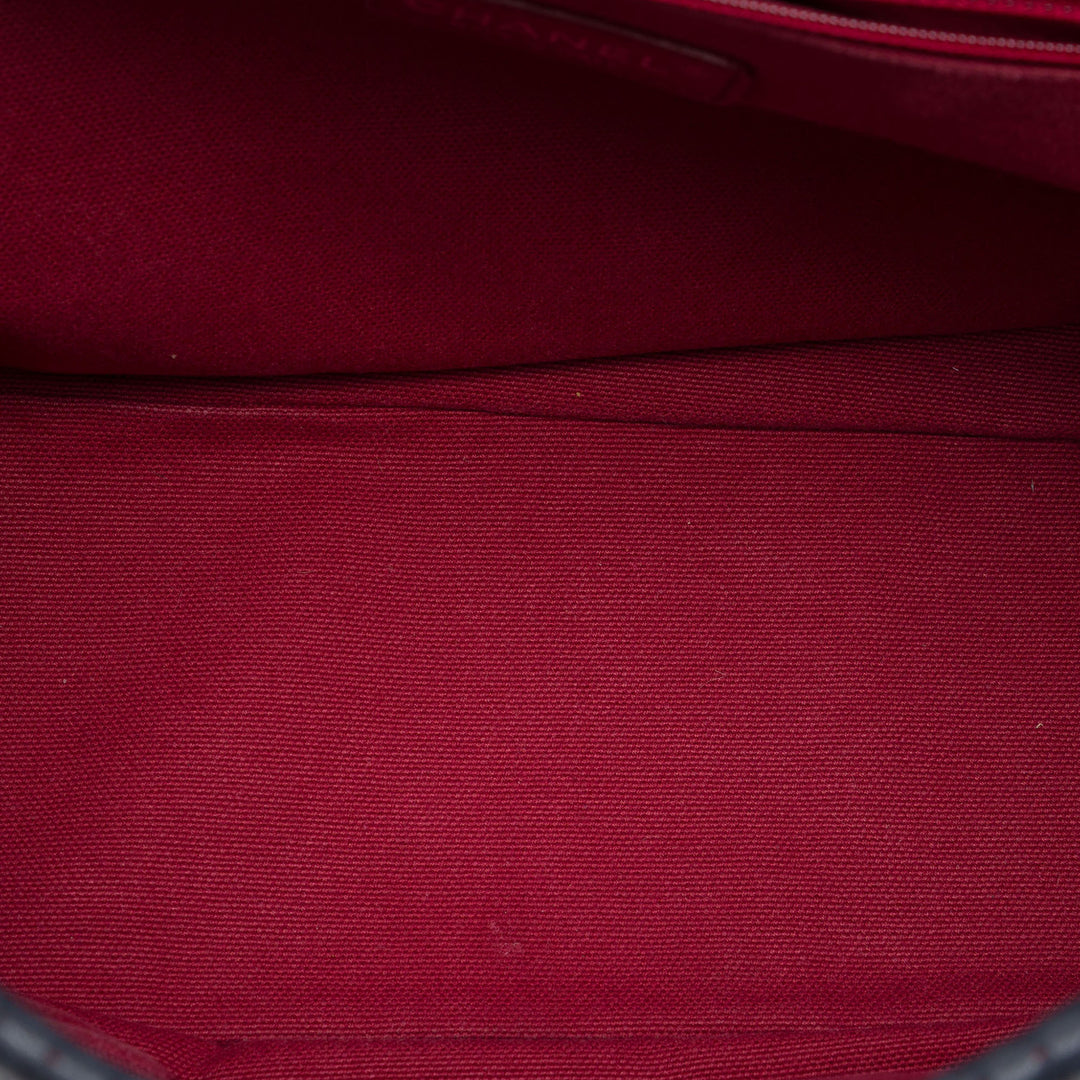 perforé Expandable Sac Cuir de veau Bleu