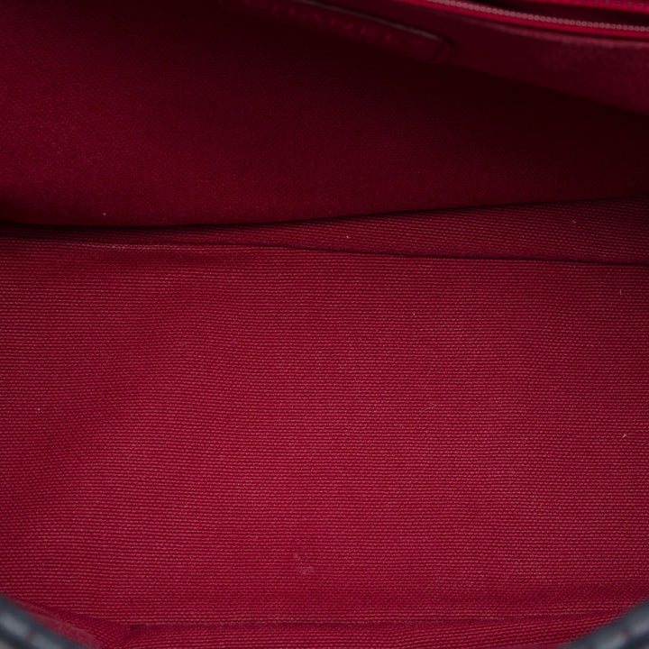 perforé Expandable Sac Cuir de veau Bleu