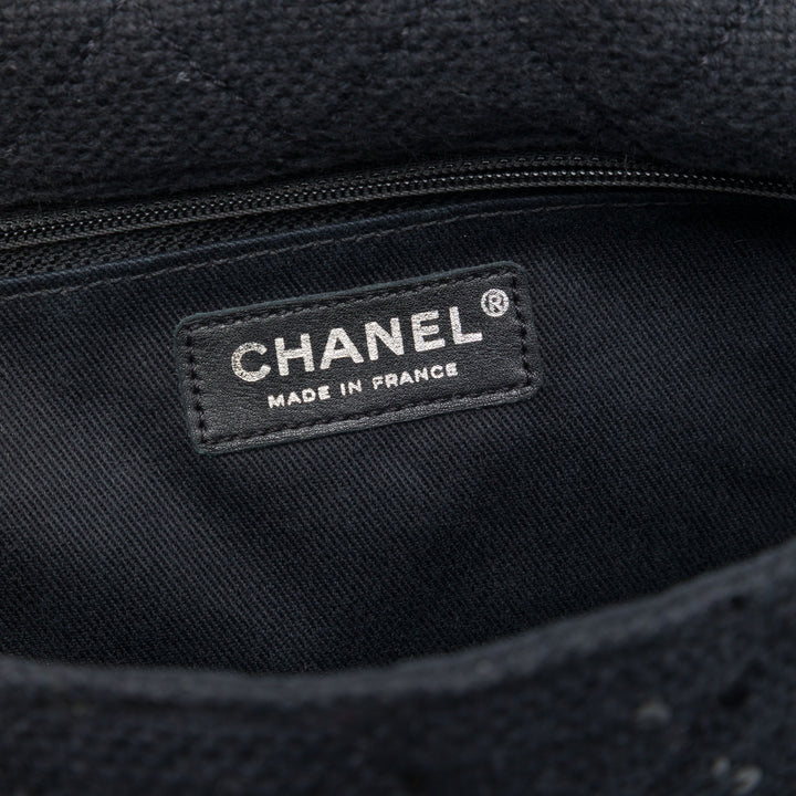 Chanel Sequins Orné Matelassé Reissue 2.55 Messenger à rabat Jumbo Tweed Noir – vue 5 – GABY PARIS