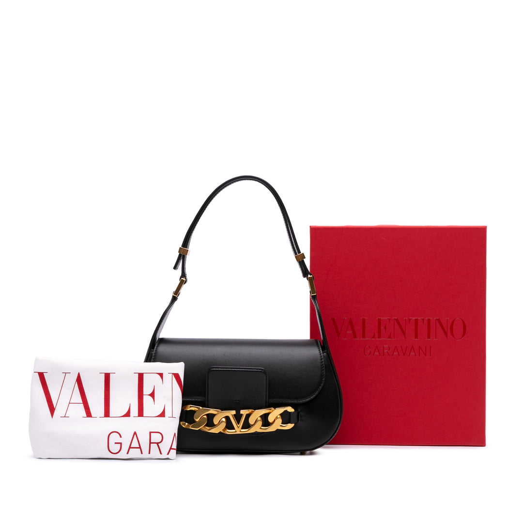 Valentino Medium Cuir Vlogo Chain Sac bandoulière