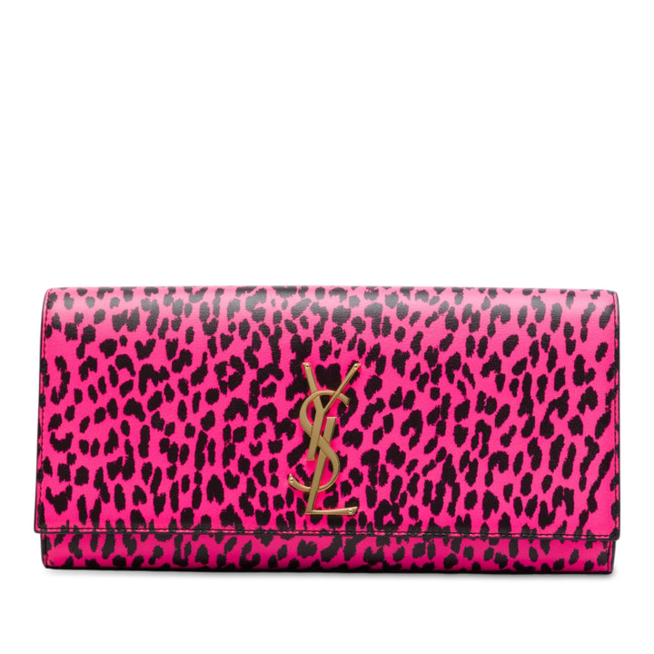 Saint Laurent Leopard Imprimé Cassandre Pochette Rose – vue principale – GABY PARIS