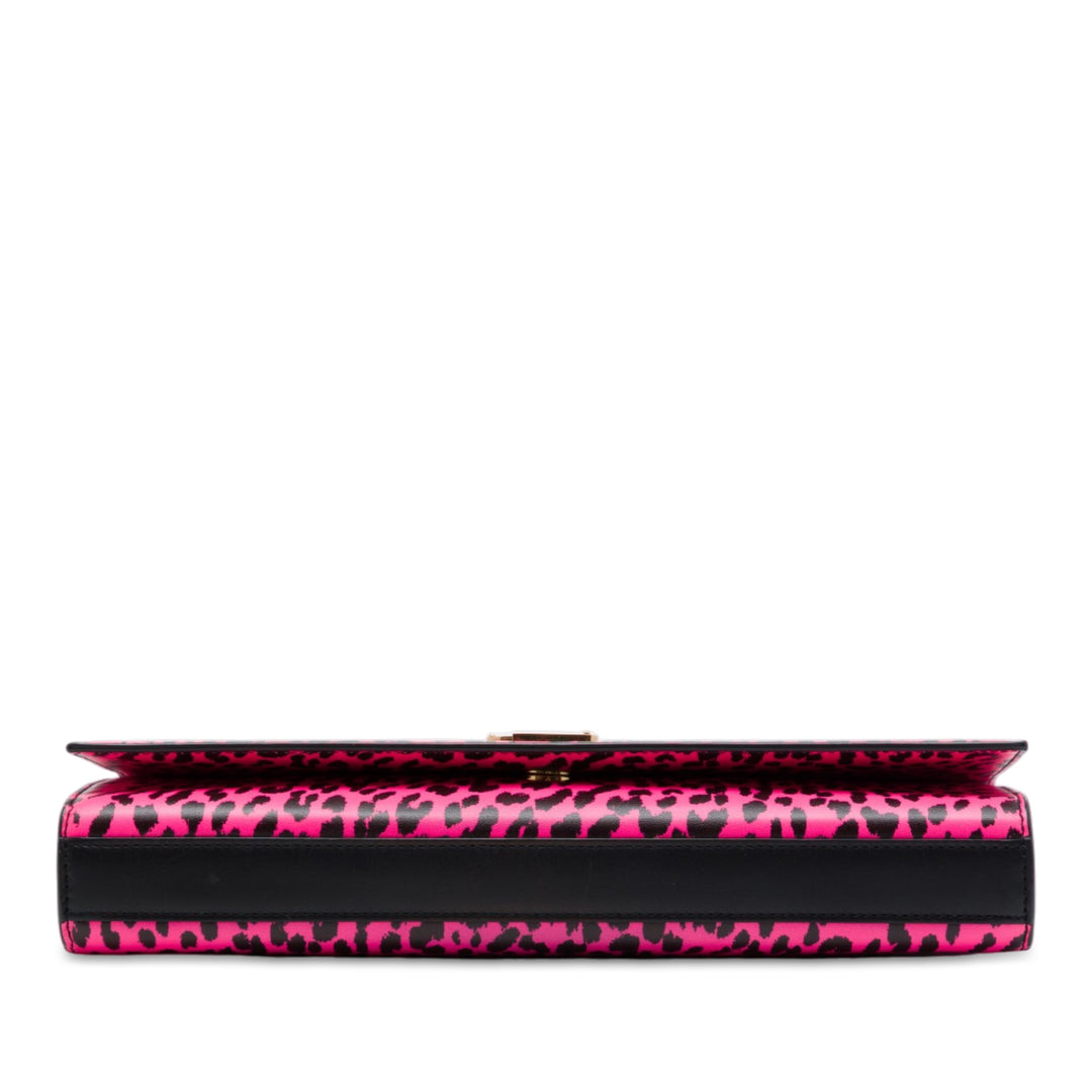 Saint Laurent Leopard Imprimé Cassandre Pochette Rose – vue 3 – GABY PARIS