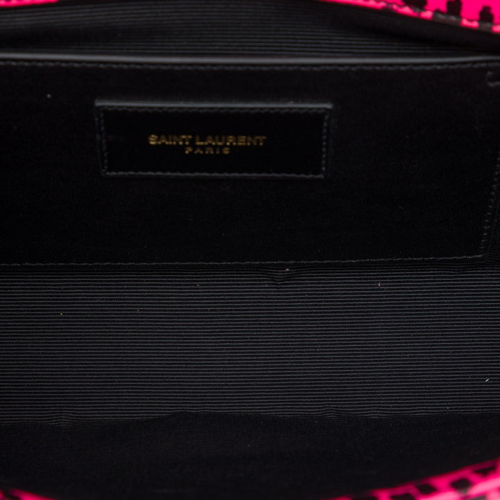 Saint Laurent Leopard Imprimé Cassandre Pochette Rose – vue 4 – GABY PARIS