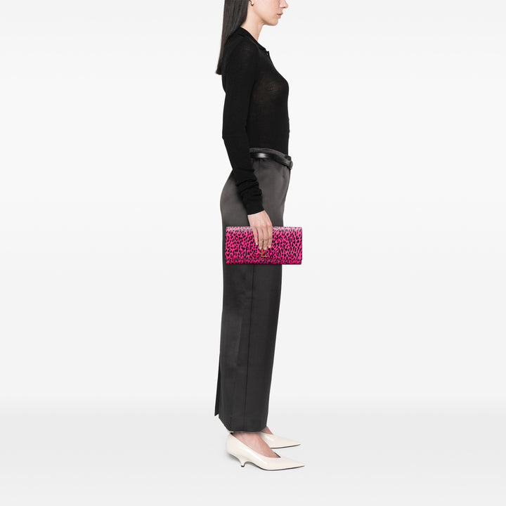 Saint Laurent Leopard Imprimé Cassandre Pochette Rose – vue 6 – GABY PARIS
