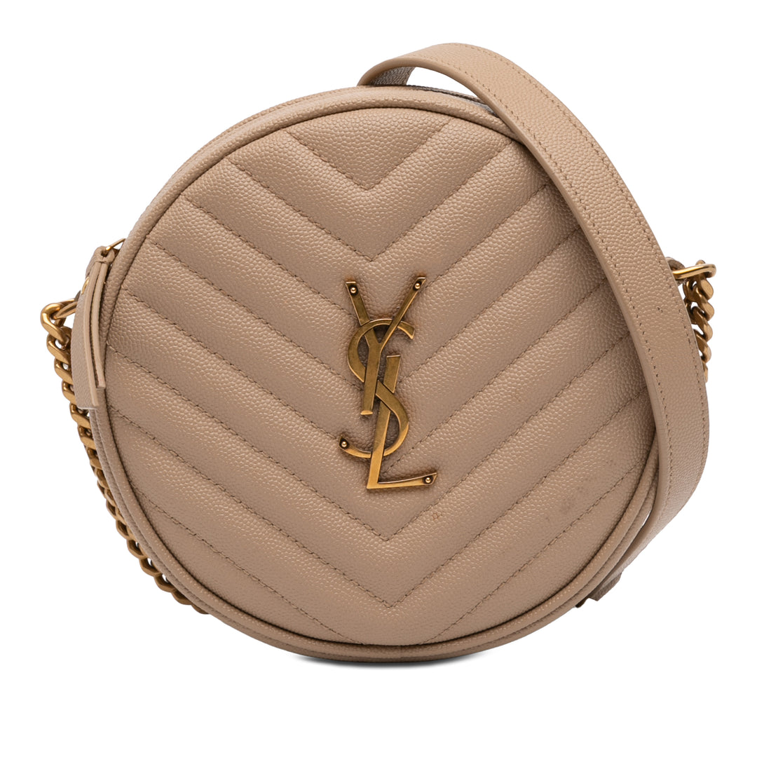 Saint Laurent Grain De Poudre Chevron Rond Vinyle Sac caméra