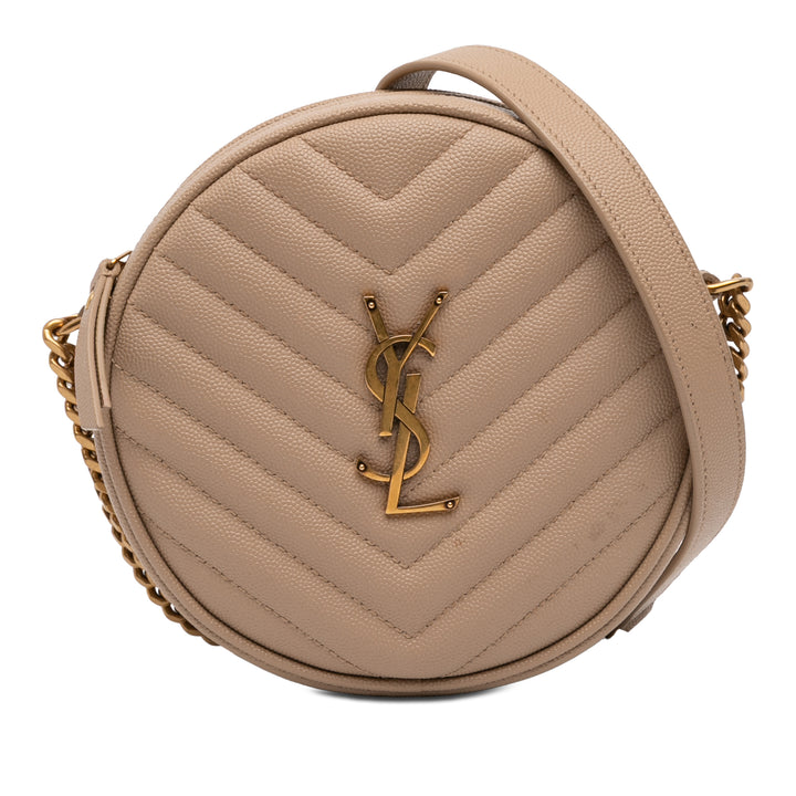 Saint Laurent Grain De Poudre Chevron Rond Vinyle Sac caméra