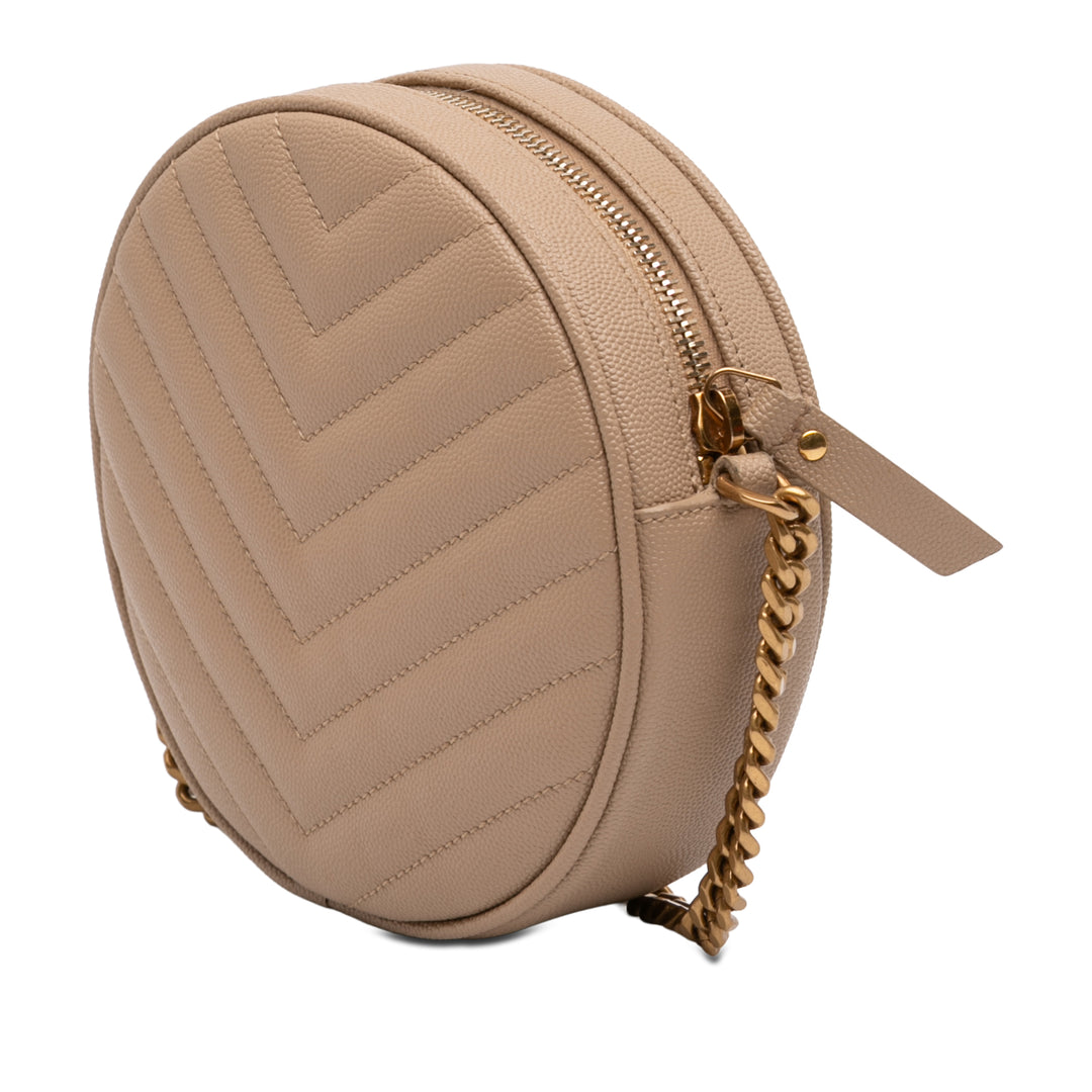 Saint Laurent Grain De Poudre Chevron Rond Vinyle Sac caméra