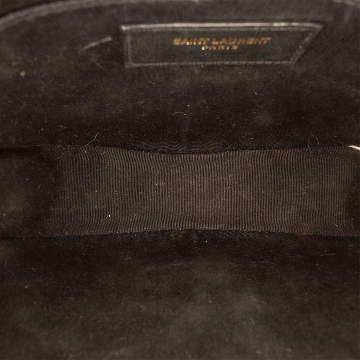 Saint Laurent Grain De Poudre Chevron Rond Vinyle Sac caméra