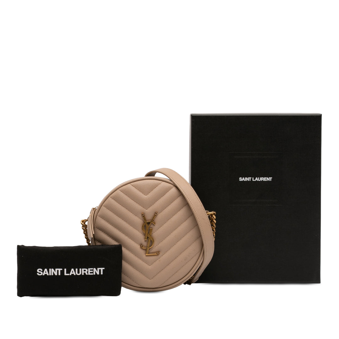 Saint Laurent Grain De Poudre Chevron Rond Vinyle Sac caméra