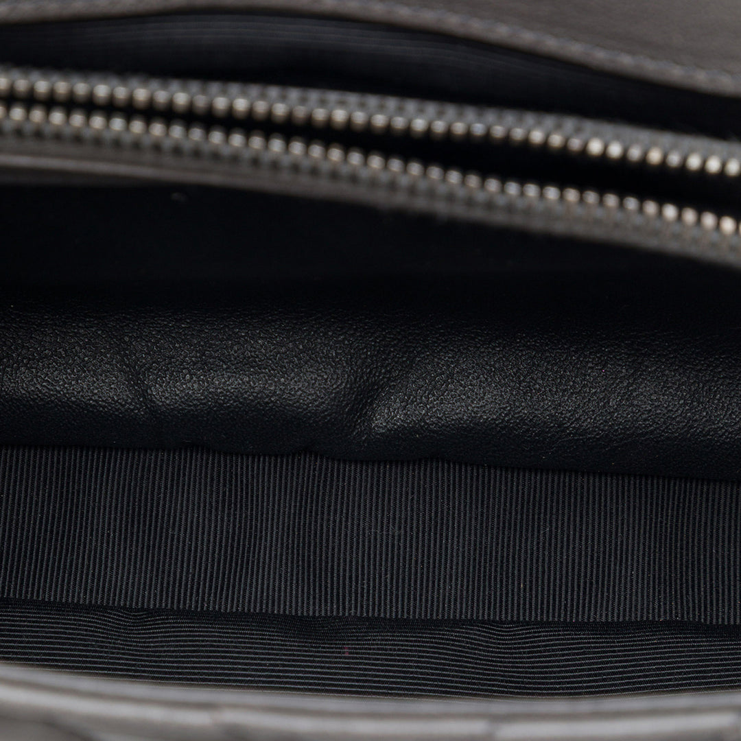 Saint Laurent Chevron College Sac Moyen de mouton Gris – vue 4 – GABY PARIS